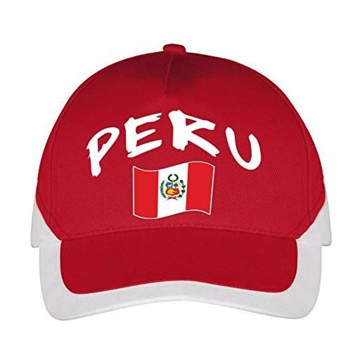 Supportershop - berretto da calcio perù, taglia unica, colore: rosso