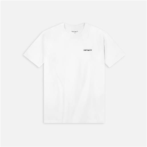 Carhartt WIP script embroidery t-shirt white/black uomo