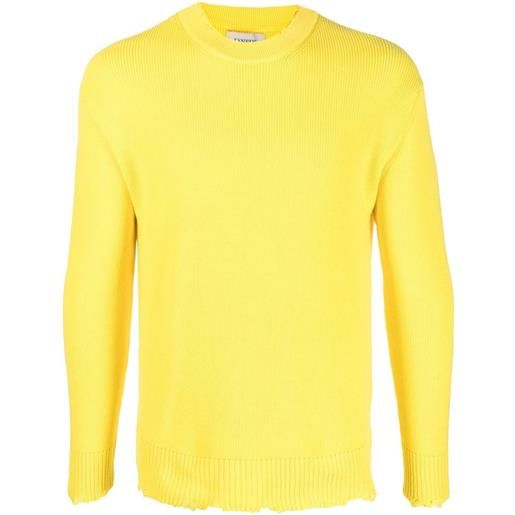 Laneus maglione a coste - giallo