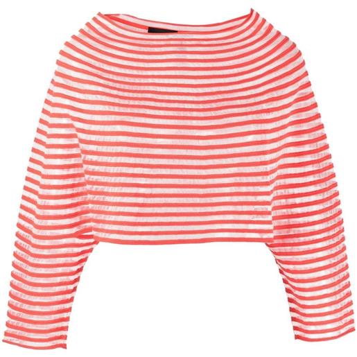 Emporio Armani maglione a righe - rosso