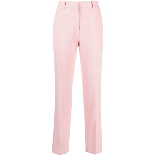 Burberry pantaloni sartoriali con vita media - rosa