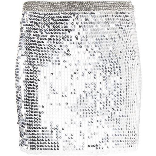 Retrofete minigonna con paillettes halo - argento