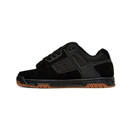 DC Shoes stag, sneaker uomo, nero (black/gum), 44.5 eu