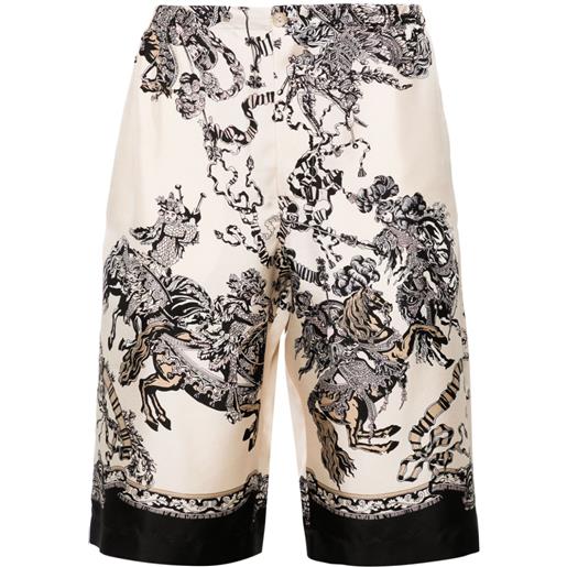Gucci shorts con stampa barocca - toni neutri
