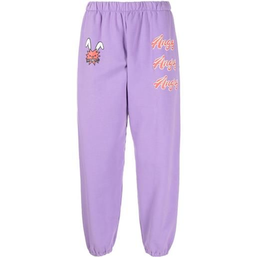 Natasha Zinko pantaloni sportivi con stampa angry - viola