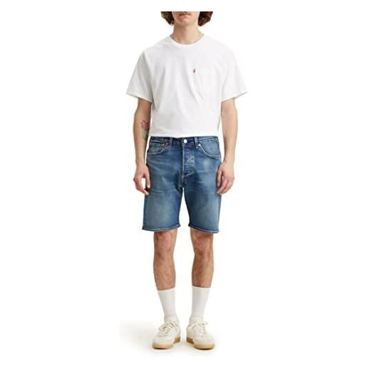 Levi's 501 original shorts, pantaloncini di jeans uomo, medium indigo worn in, 31w