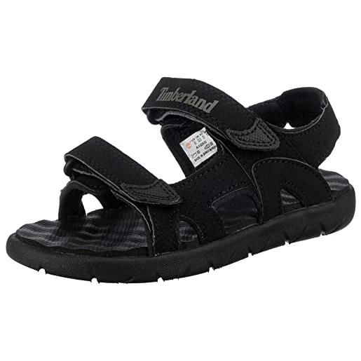 Timberland perkins row 2-strap (toddler), sandali a punta aperta unisex - bambini, nero ( blackout), 26 eu
