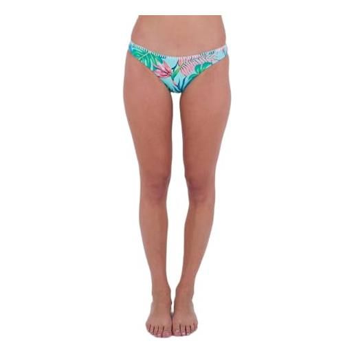Hurley java tropical rvsb moderate bottom mutandine bikini, tide pool, xs donna