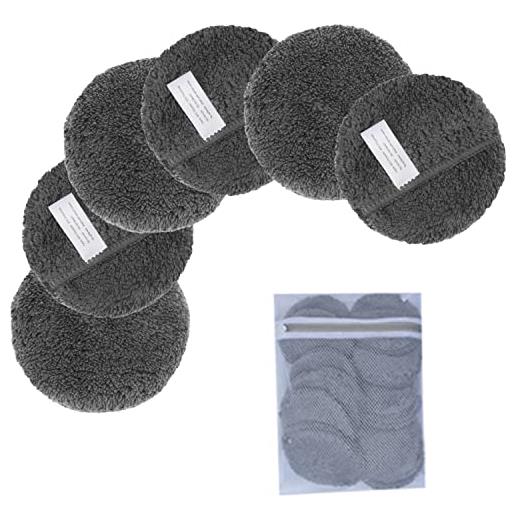 KinHwa panno microfibra viso dischetti struccanti lavabili pad struccante lavabile 6pezzi grigio scuro