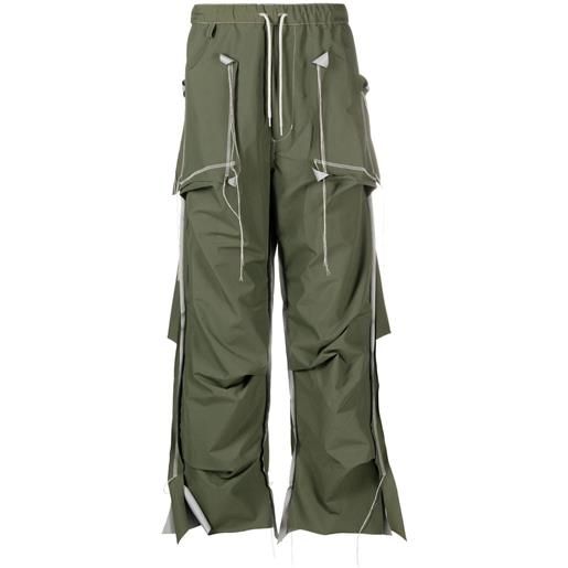 sulvam pantaloni con design al rovescio - verde