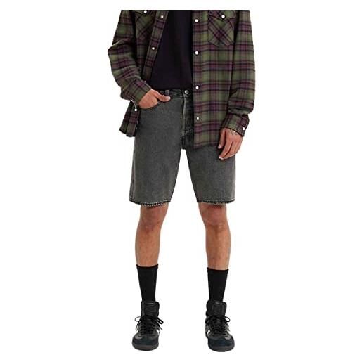 Levi's 501 original shorts, pantaloncini di jeans uomo, dark indigo worn in, 34w