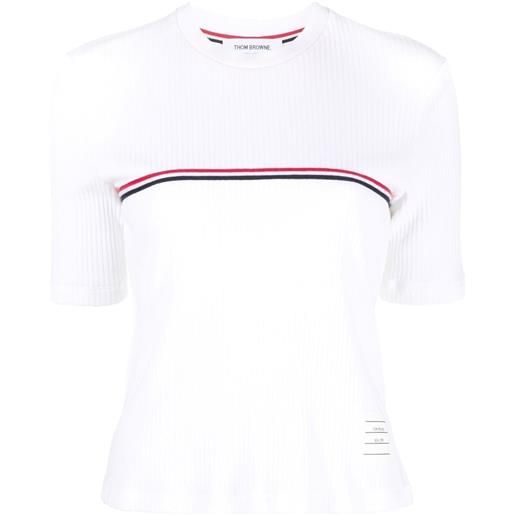 Thom Browne t-shirt rwb a righe - bianco