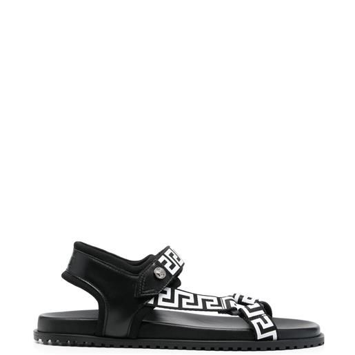 Versace sandali con dettaglio greca - nero