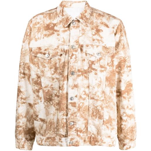 MARANT giacca denim con stampa camouflage - toni neutri