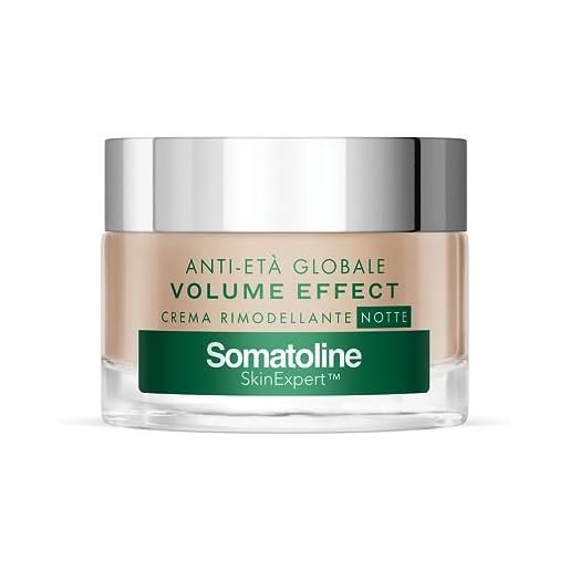 Somatoline skin. Expert, volume effect crema viso riparatrice notte, trattamento viso rimodellante antirughe con biopeptidi, 50ml