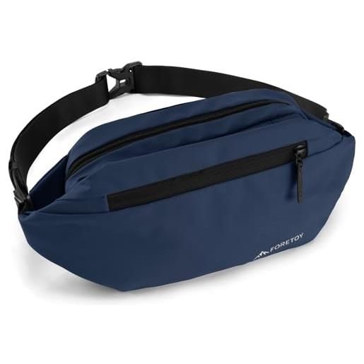 FORETOY marsupio uomo e donna, marsupio impermeabile, marsupio unisex fanny pack bag con borsa per bottiglie, borsa a tracolla cintura regolabile per sportivo running ciclismo campeggio viaggio corsa