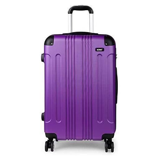Kono 56x37x23cm bagaglio a mano valigie da cabina 39l rigido abs materiale (viola)