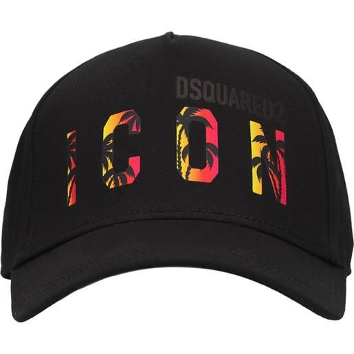 DSQUARED2 cappello baseball in gabardina di cotone con logo