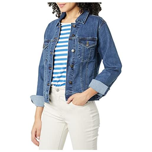 Amazon Essentials giacca in jeans (taglie forti disponibili) donna, delavé nero, xl plus