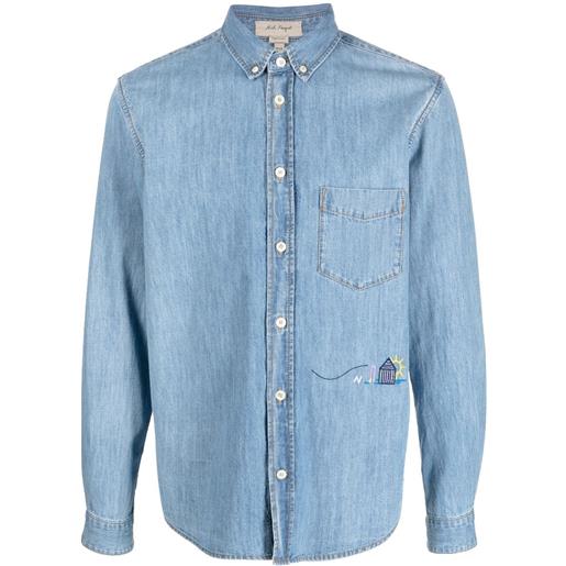 Nick Fouquet camicia denim con ricamo - blu