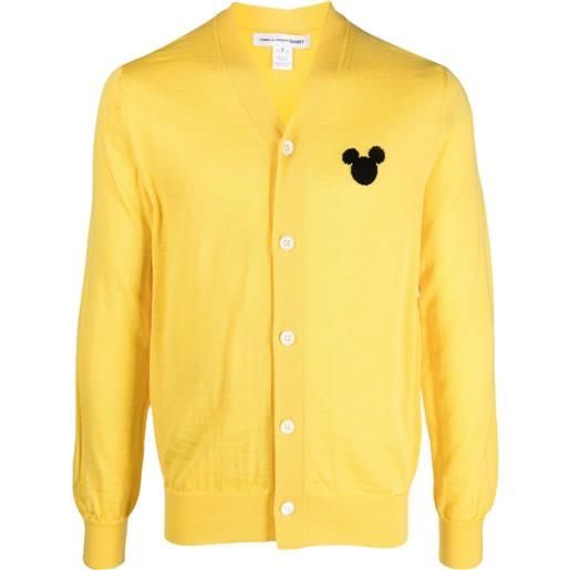 Comme Des Garçons Shirt cardigan con logo a intarsi x disney - giallo