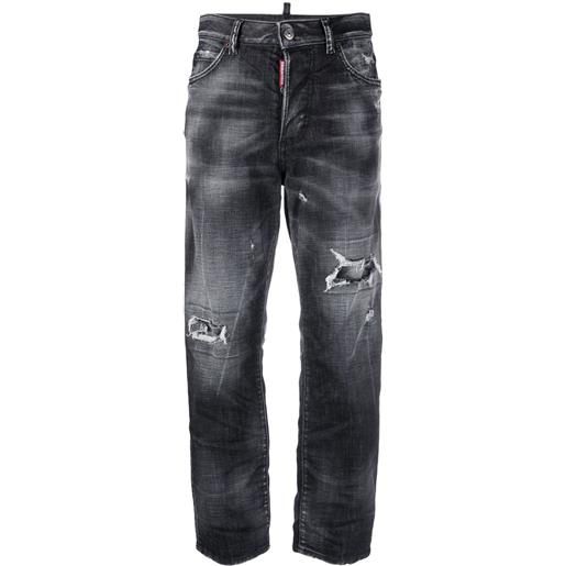 Dsquared2 jeans con effetto vissuto - nero