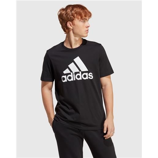 Adidas t-shirt essentials single jersey big logo nero uomo