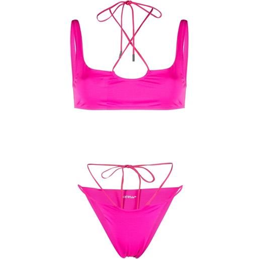 Off-White bikini con stampa - rosa