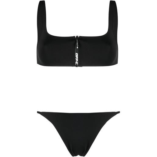 Off-White bikini con stampa - nero