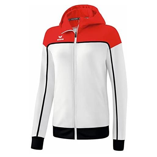 Erima change by giacca da allenamento con cappuccio, bianco/nero/rosso, 34 donna