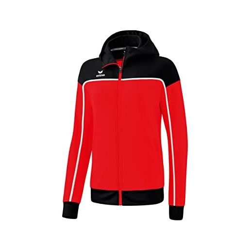 Erima change by giacca da allenamento con cappuccio, rosso/nero/bianco, 40 donna
