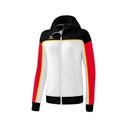 Erima change by giacca da allenamento con cappuccio, bianco/rosso/nero, 42 donna