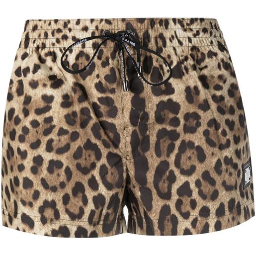 Dolce & Gabbana shorts corti leopardati - nero