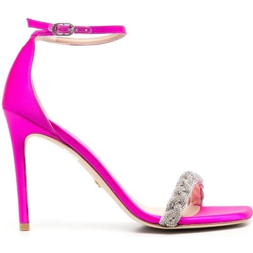 Stuart Weitzman sandali con decorazione di cristalli 107mm - rosa
