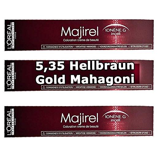Majirel loreal Majirel 5,35 marrone chiaro, oro mogano, crema per capelli - 50 ml