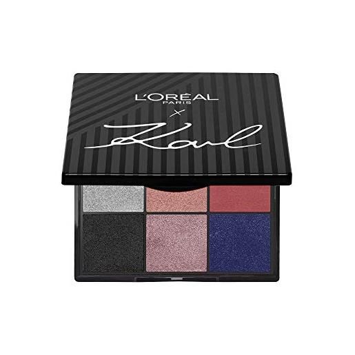 L'Oréal Paris collezione edizione limitata karl lagerfeld, palette ombretti occhi, 9 ombretti in polvere, colori neutri e sofisticati, specchietto incluso