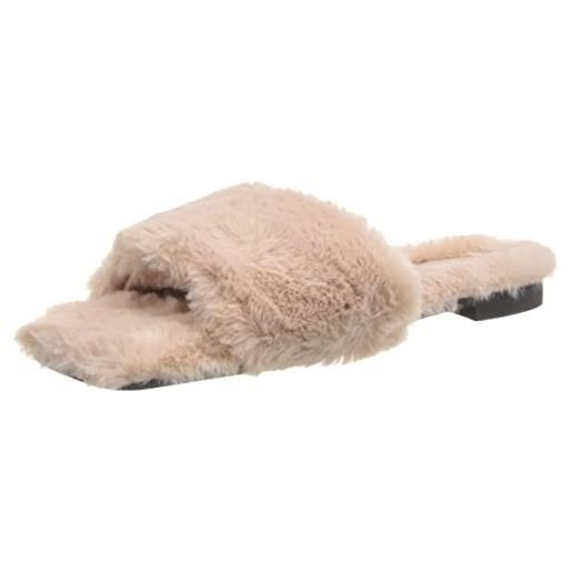 HUGO lola slipper-fur, mocassino donna, beige chiaro 272, 35 eu