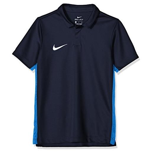 Nike academy 18 short sleeve, polo unisex bambini, / royal blu bianco ossidiana, xs