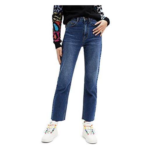 Desigual kerell, 5161 denim medium dark jeans, blue, 34 da donna