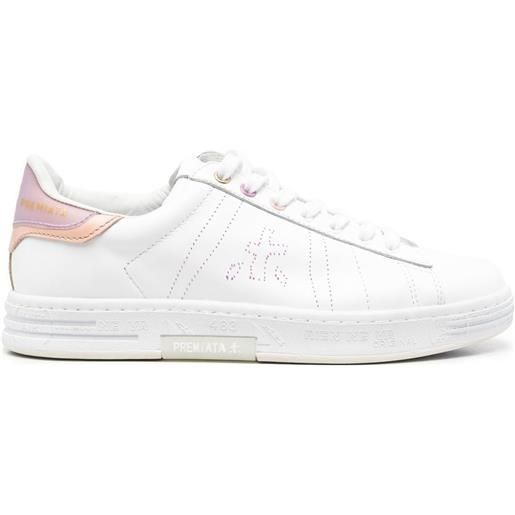 Premiata pink panelled low-top sneakers - bianco