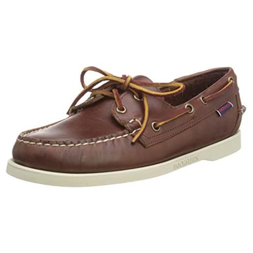 Sebago docksides portland waxed, scarpe da barca uomo, marrone (brown white 900), 44.5 eu