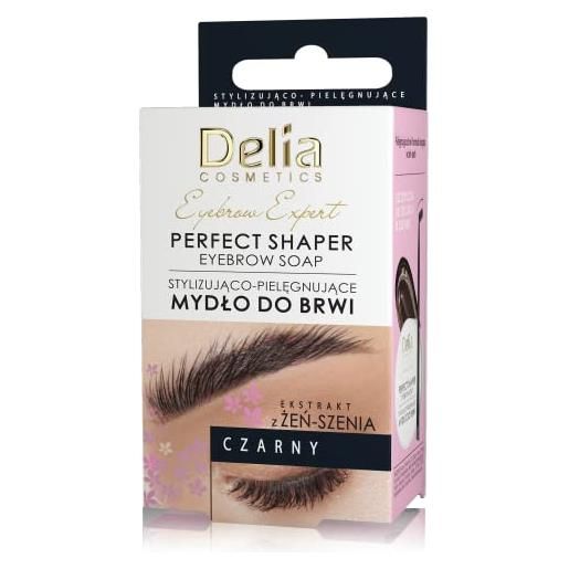 Delia Cosmetics - eyebrow expert - sapone per styling sopracciglia - nero - cura e idratazione - qualsiasi colore di sopracciglia - estratto di ginseng - set - 10ml