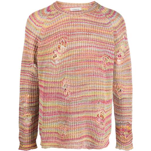 Laneus maglione con effetto vissuto - rosa