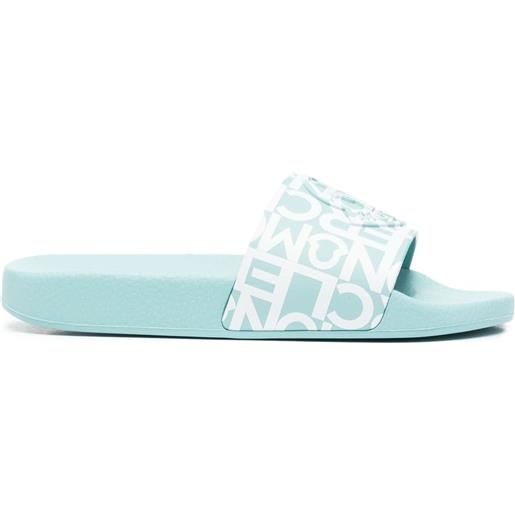 Moncler sandali slides con stampa - blu