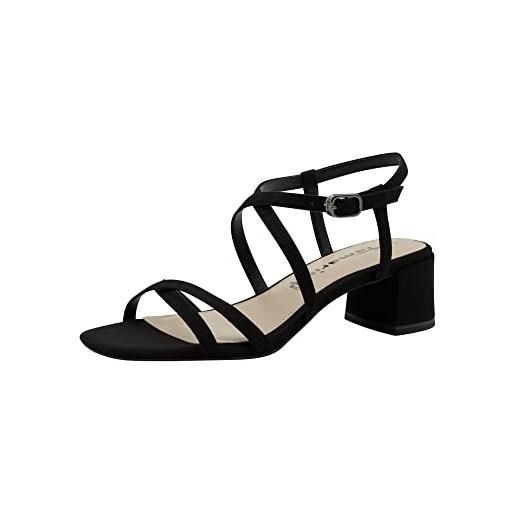 Tamaris donna sandali, signora sandali, touchit, scarpe estive, cinturini, elegante, femminile, tacco leggero, black, 37 eu