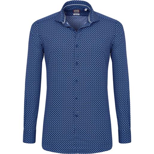 Camicissima camicia trendy blu con microfantasia azzurra francese