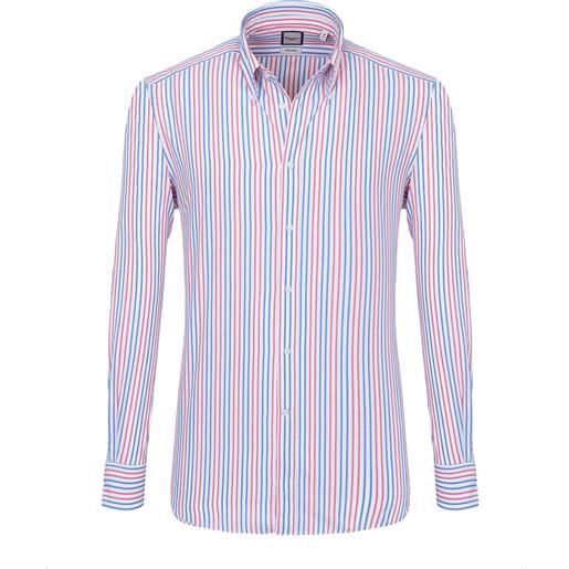 Camicissima camicia trendy rigata blu e rossa button down