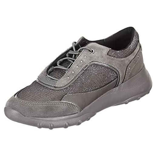 Geox d alleniee b, sneakers donna, grigio (dk grey), 37 eu