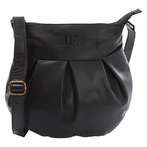 LECONI borsa a tracolla piccola borsa da donna borsa a tracolla borsa in pelle naturale morbida borsa donna in pelle 29x30x3cm marrone scuro le0070
