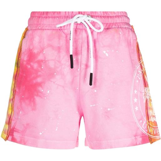 Palm Angels shorts sportivi con fantasia tie dye - rosa